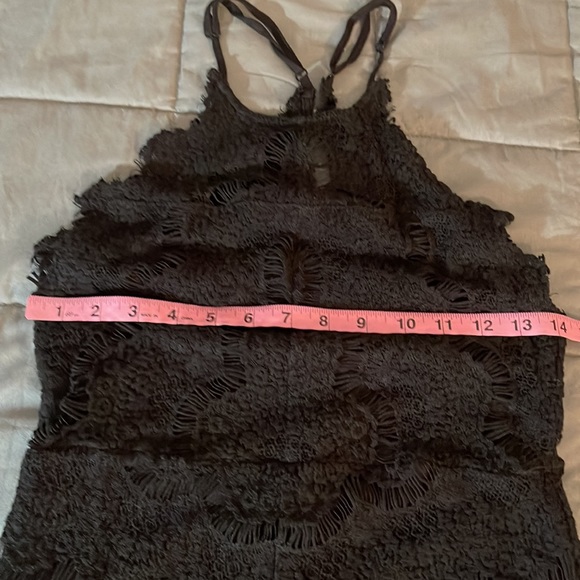Free people Shes got it Black Lace High neck, Racer Back Bobycon dress. Sz Small - Picture 7 of 12